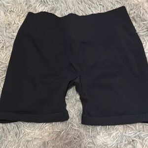 Black Bike Shorts with Elastic Waistband